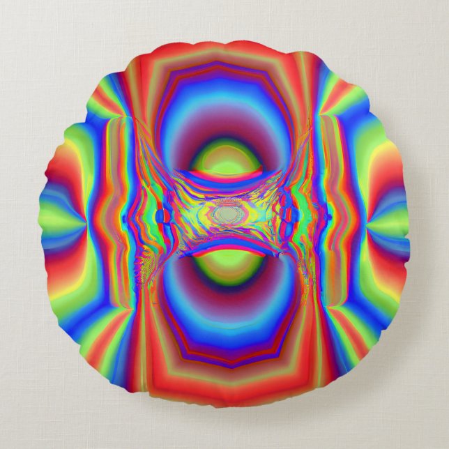 Dimensional Intersection Digital Art Round Cushion (Front)