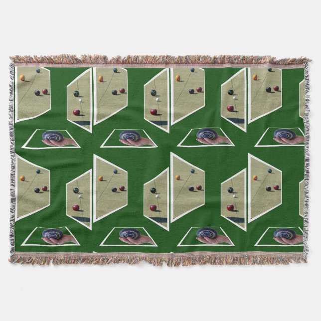Dimensional Lawn Bowls Design, Throw Blanket (Front)