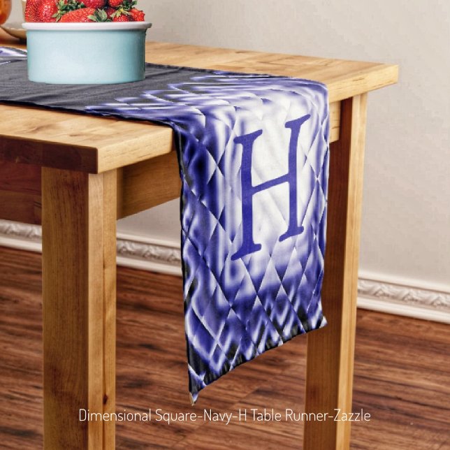 Dimensional Square-Navy-H Short Table Runner (Creator Uploaded)