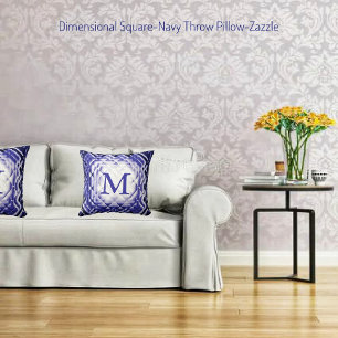 Dimensional Square-Navy-M Cushion