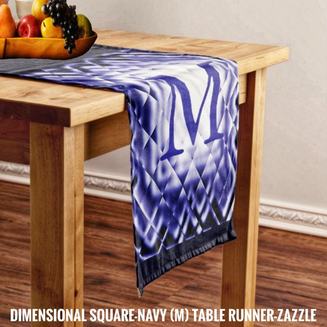Dimensional Square-Navy-M Short Table Runner (Creator Uploaded)