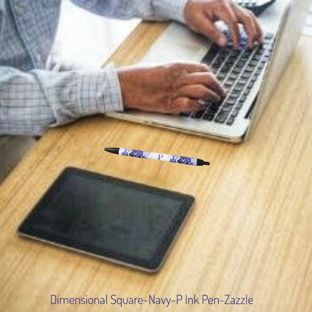 Dimensional Square-Navy-P Black Ink Pen (Creator Uploaded)