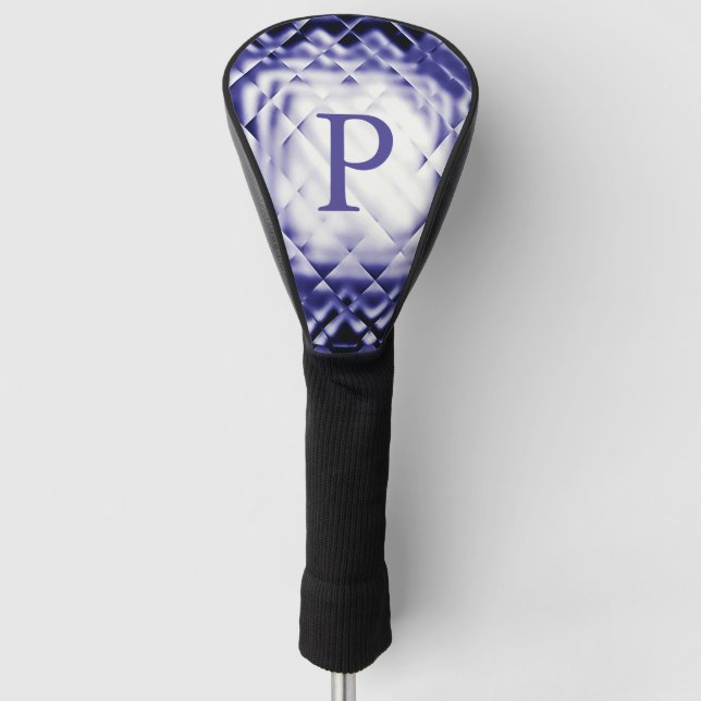 Dimensional Square-Navy-P Golf Head Cover (Front)