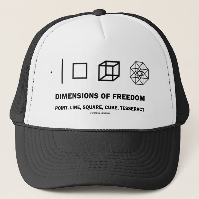 Dimensions Of Freedom (Geometry Humour) Trucker Hat (Front)