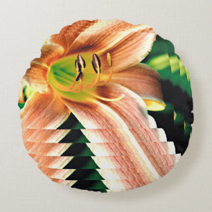 Diminishing Daylily Round Cushion