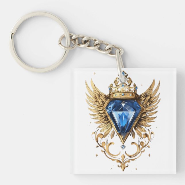 dimond crow wings key ring (Front)