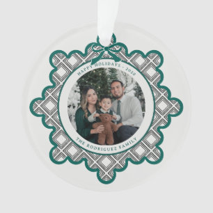 Dimond Pattern Acrylic Holiday Ornament with Photo