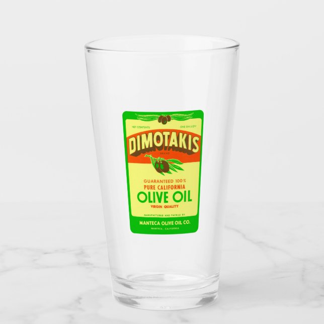 Dimotakis Family Olive Oil Co. Manteca California Glass (Front)