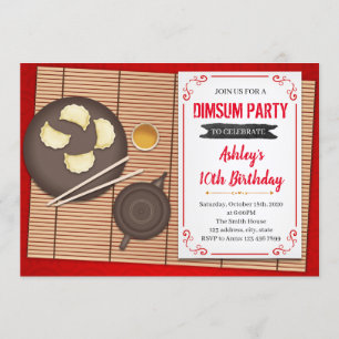 Dimsum birthday party invitation