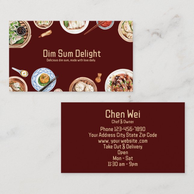 Dimsum Watercolor  Business Card (Front/Back)