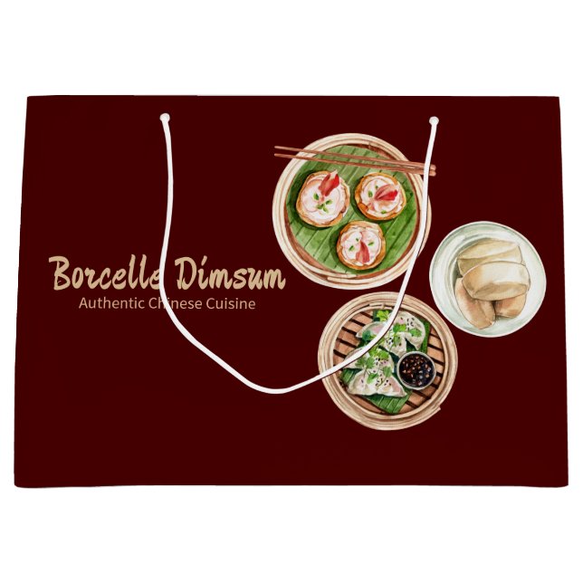 Dimsum Watercolor business  Large Gift Bag (Front)