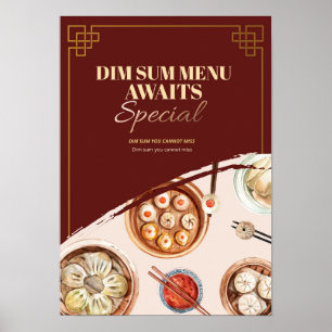 Dimsum Watercolor business  Poster