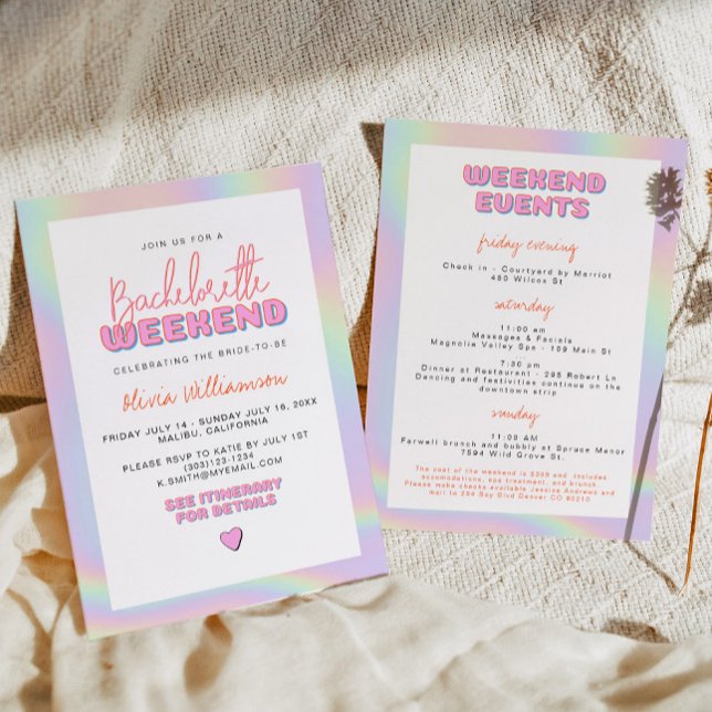 DINA Holographic Space Cowgirl Bachelorette  Invitation (Creator Uploaded)