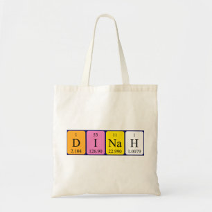 Dinah periodic table name tote bag
