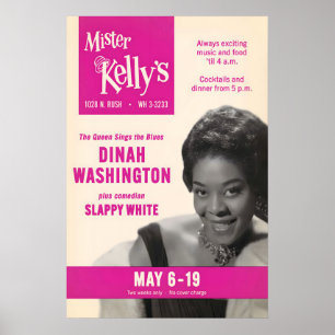 Dinah Washington jazz poster - Mister Kelly's