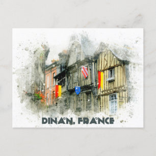 Dinan France Mediaeval Town French Travel Postcard