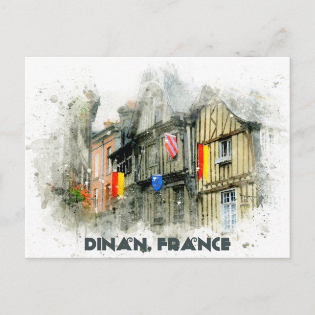 Dinan France Mediaeval Town French Travel Postcard (Front)