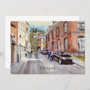 Dinant Belgium Street Scene Watercolor