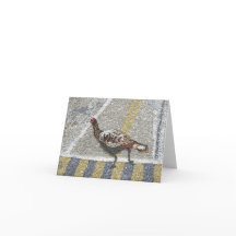 Dindee in crosswalk downtown.