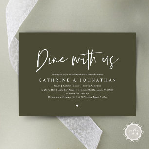Dine with us, Wedding Rehearsal Dinner Invitation