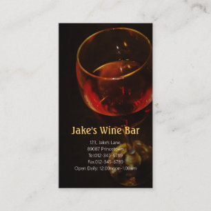 Diner Bar Business Card Wine Glass