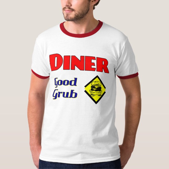Diner Good Grub Hamburger Restaurant Art T-Shirt (Front)