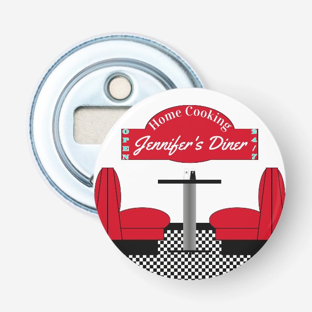 Diner Kitchen Restaurant Kitchen Grill Chef Baker Bottle Opener (Front)