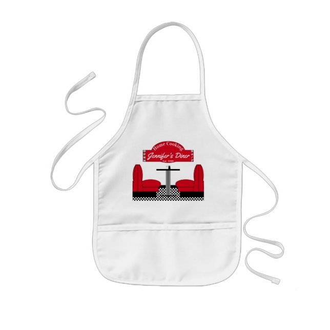 Diner Kitchen Restaurant Kitchen Grill Chef Baker Kids Apron (Front)