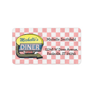  Diner Sign Create Your Own Custom Retro 50's Pink Label
