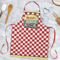 Diner Sign Retro 50s Mid-Century Modern Red Check