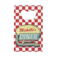 Diner Sign Retro 50s Red Checkered | Custom Name