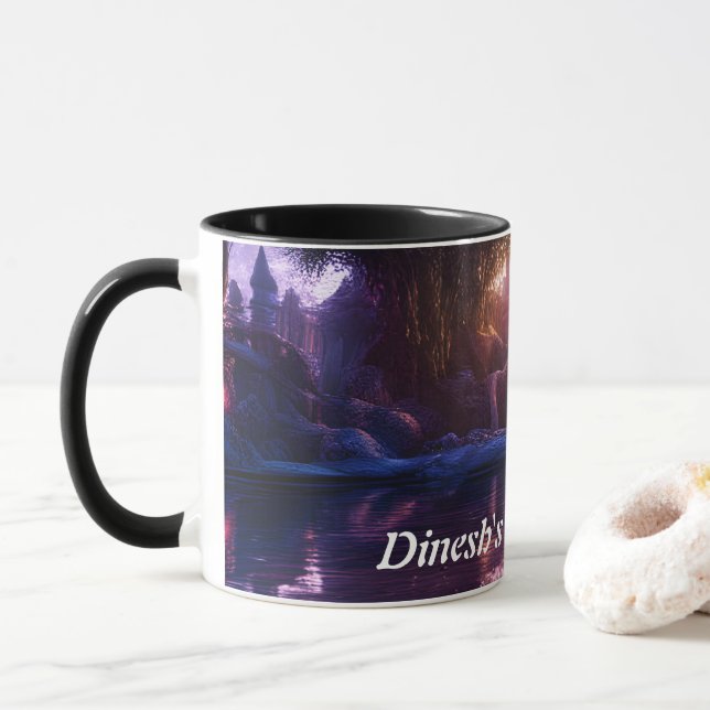 Dinesh's Morning Tea Personalised Customisable Mug (With Donut)