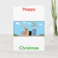 Ding Duck Funny Cartoon Christmas Card