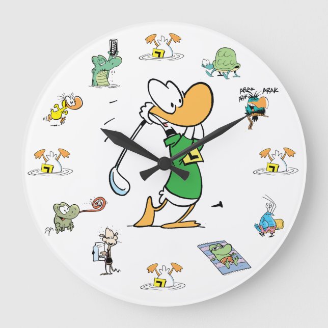Ding Duck Golf Character Clock (Front)
