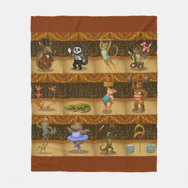 Dingaling Bros Circus acts Fleece Blanket (Front)