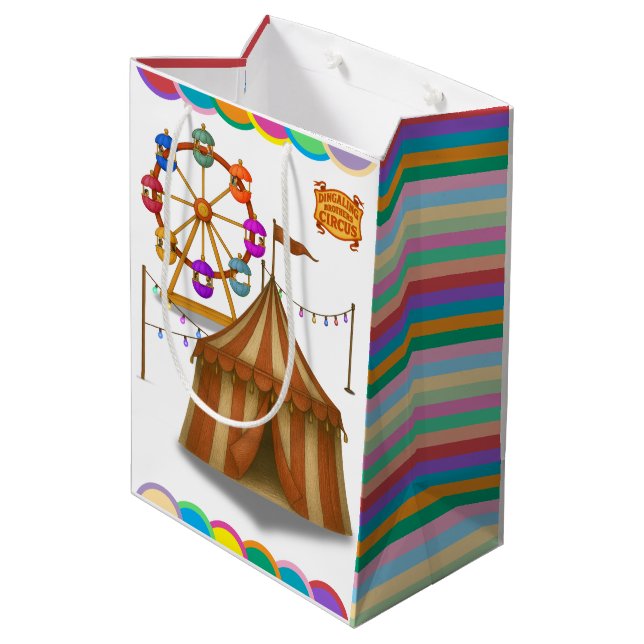 Dingaling Bros Circus Medium Gift Bag (Back Angled)