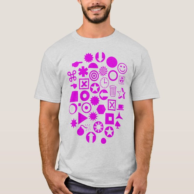 Dingbat Abstract - Magenta T-Shirt (Front)