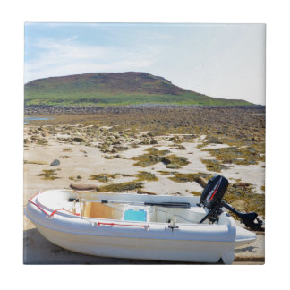 Dinghy On The Beach Tile
