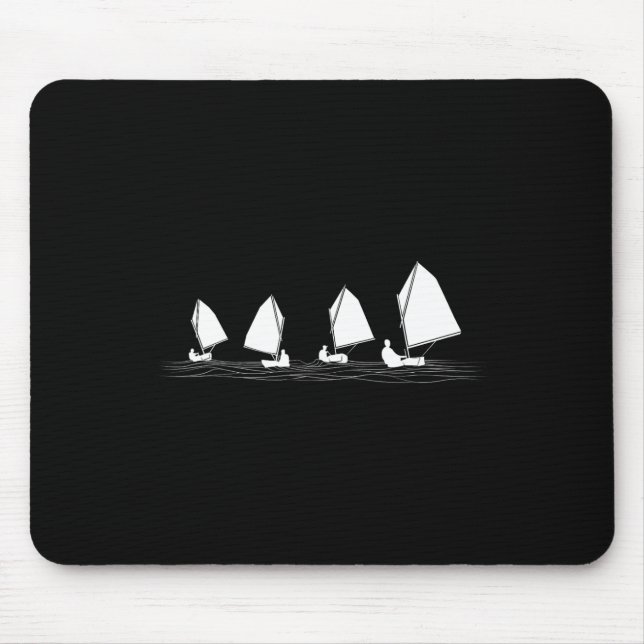 Dinghy Sail Boat Laser Optimist Racing Sailing Las Mouse Pad (Front)