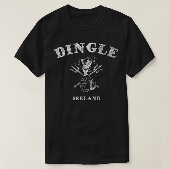 Dingle Ireland  Vintage Mermaid Nautical  T-Shirt (Design Front)