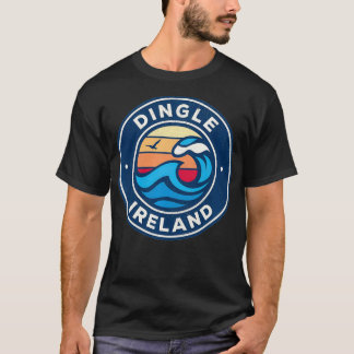 Dingle Ireland Vintage Nautical Waves Design  T-Shirt