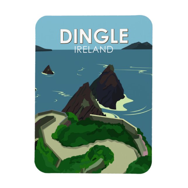 Dingle Peninsula Ireland Travel Vintage Magnet (Vertical)