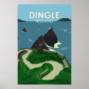 Dingle Peninsula Ireland Travel Vintage Poster