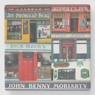 Dingle Pubs Collage, Irish Coasters. Ireland Stone Coaster