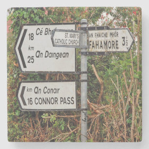Dingle Road Sign Marble Coaster