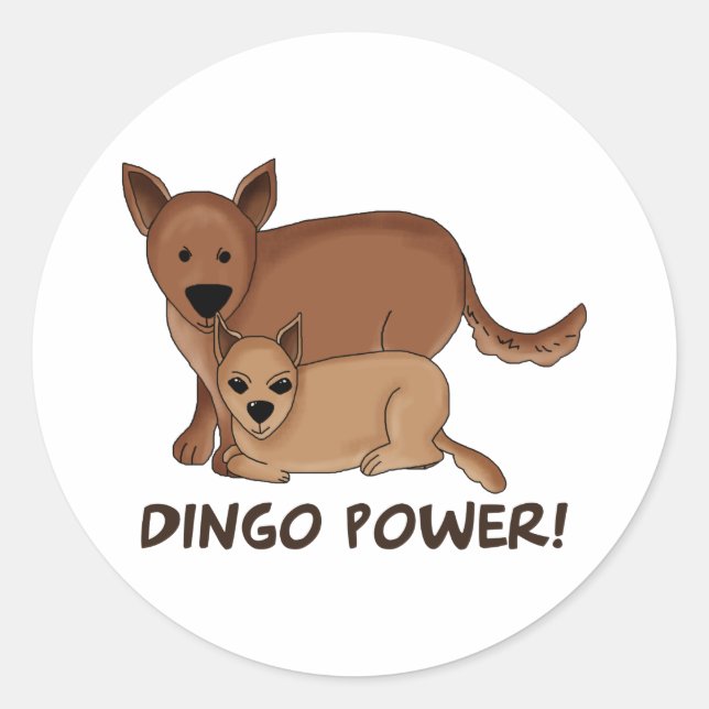 Dingo Power Classic Round Sticker (Front)