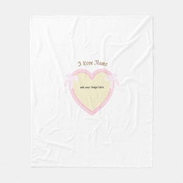 Dingus Bows & Heart Personalised Fleece Blanket