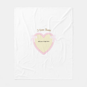 Dingus Bows & Heart Personalised Fleece Blanket