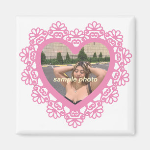 Dingus Heart and Lace Magnet