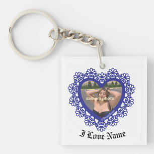 Dingus Heart Lace Frame Key Ring